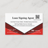 Loan Signing Agent Notary Card with QR Code  Visitekaartje (Achterkant)