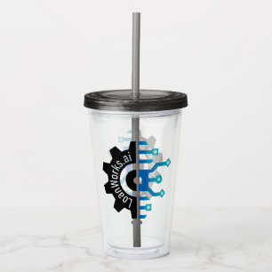 LoanWorks Gear+ Acryl Tumbler met Stro - Rook Drinkbeker
