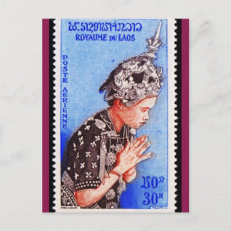 Loatian Postage Post Card Briefkaart