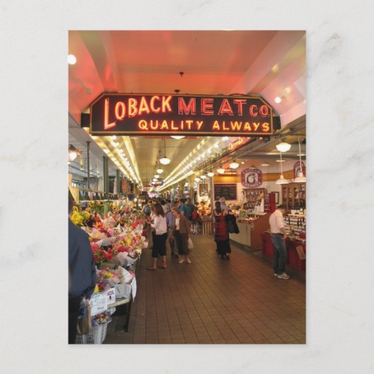 Loback Meat Co., Pike's Market, Seattle Briefkaart (Voorkant)
