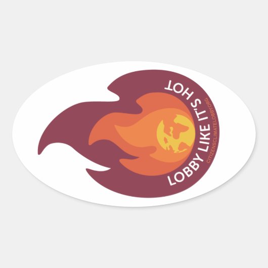 Lobby alsof het heet is - ovale sticker (Voorkant)