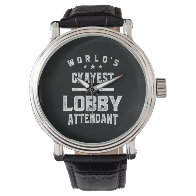 Lobby Attendent Job Title Cadeautje Horloge (Voorkant)