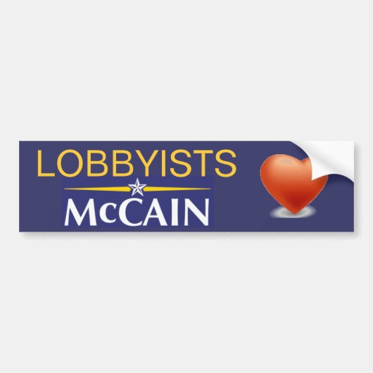 Lobbyisten Heart McCain Bumpersticker (Voorkant)