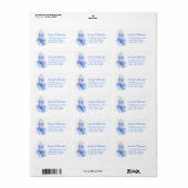 Lobelia blauw waterverf bruiloft adreslabel etiket (Full Sheet)