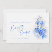 Lobelia blauwe bloemen bruiloft uitnodigingen (Voorkant)