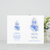 Lobelia blue waterverf Wedding Programme (Staand voorkant)