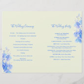 Lobelia blue white green art Wedding Programme (Achterkant)