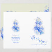 Lobelia blue white green art Wedding Programme (Voorkant / Achterkant)