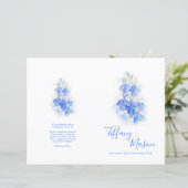 Lobelia blue white green art Wedding Programme (Staand voorkant)