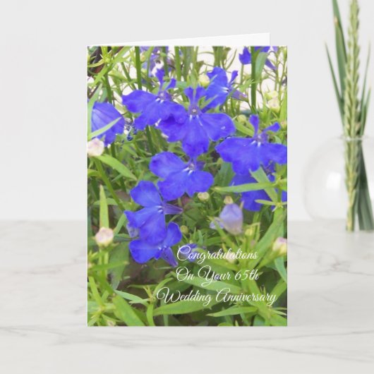 Lobelia Personalized 65th Wedding Jubileum Kaart (Voorkant)