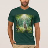 Lobo Blanco Místico en Bosque Encantado T-shirt (Voorkant)