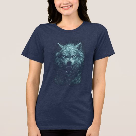 Lobo de nieve Tri-Blend shirt (Voorkant)