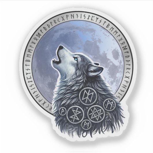 Lobo de Odín Sticker (Voorkant)