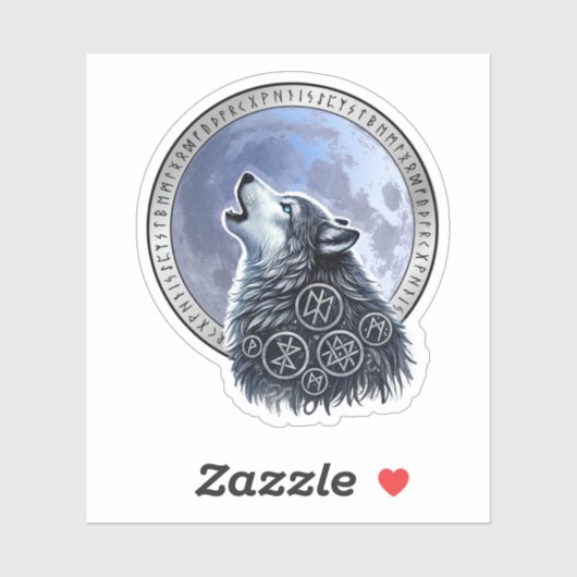 Lobo de Odín Sticker (Vel)