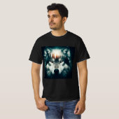 Lobo en la Noche: Diseño de Doble Exposición T-shirt (Voorkant volledig)