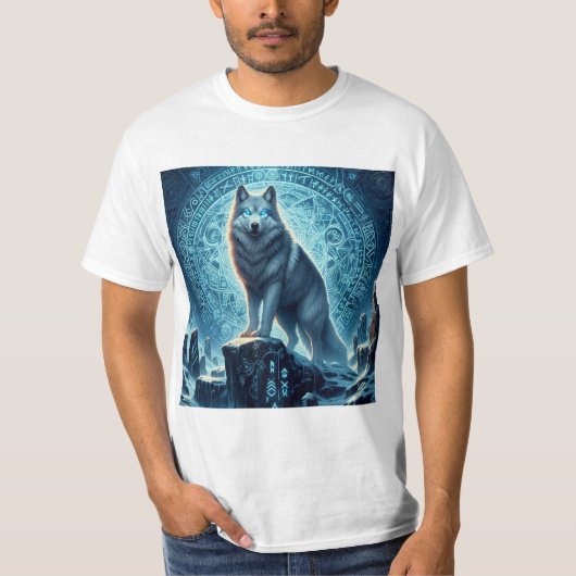 Lobo y runa nórdica t-shirt (Voorkant)