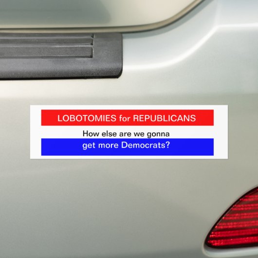 Lobotomie voor Republikeinen? Bumpersticker (Op auto)