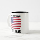 Lobotomie voor republikeinen tweekleurige koffiemok (Voorkant links)