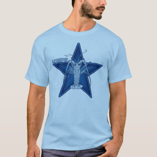 Lobstar Twee op blauw T-shirt