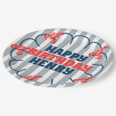 Lobster 1st Birthday Party Papieren Bordje (Gekanteld)