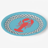 Lobster aan de rand van een helling papieren bordje (Gekanteld)