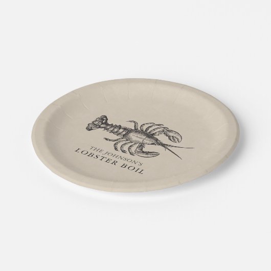 Lobster | Aangepaste zeeboil Papieren Bordje (Gekanteld)