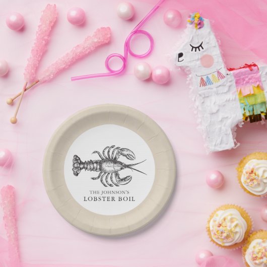 Lobster | Aangepaste zeeboil Papieren Bordje (Feest)