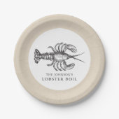 Lobster | Aangepaste zeeboil Papieren Bordje (Voorkant)