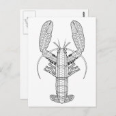 Lobster Adult Coloring Briefkaart (Voorkant / Achterkant)
