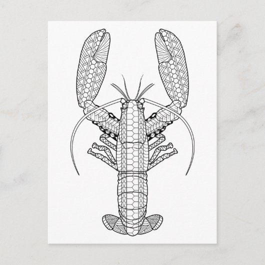 Lobster Adult Coloring Briefkaart (Voorkant)