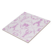 Lobster and Crabs Light Pink Preppy Nursery Tegeltje (Zijkant)