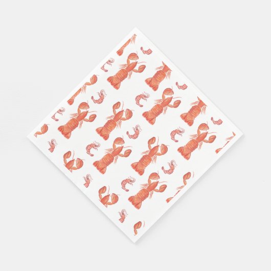 Lobster and Crawfish Pattern Wedding Servet (Hoek)