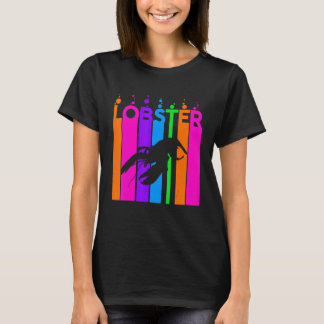 Lobster Animal Rainbow Bubble met Silhouette T-shirt
