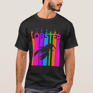 Lobster Animal Rainbow Bubble met Silhouette T-shirt