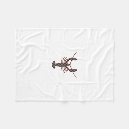 Lobster Argyle Silhouette Fleece Deken (Voorkant (Horizontaal))