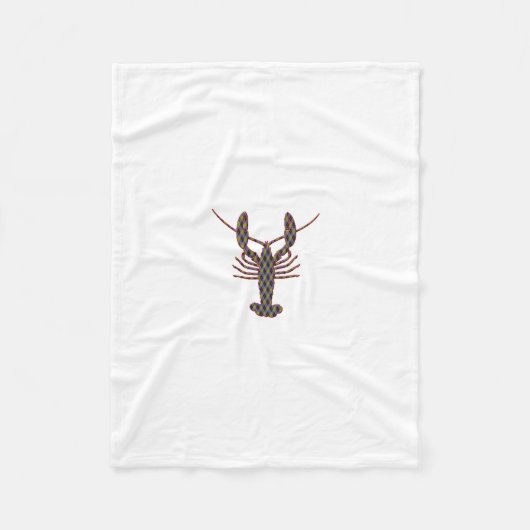 Lobster Argyle Silhouette Fleece Deken (Voorkant)