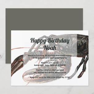 Lobster Art Birthday Party Kaart
