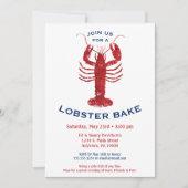 Lobster Bake Boil Invitation Seafood Dinner Kaart (Voorkant)