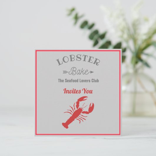 Lobster Bake Invitation Kaart (Staand voorkant)
