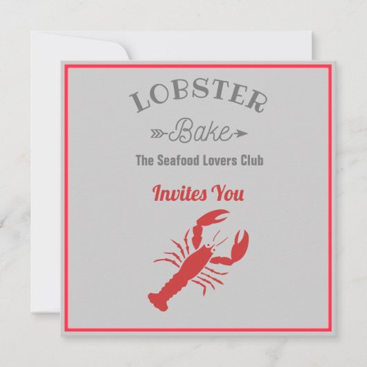 Lobster Bake Invitation Kaart (Voorkant)