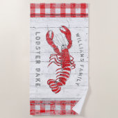 Lobster Bake Monogrammed Familienaam Strandlaken (Voorkant)