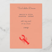 Lobster Bake - retro typografie Folie Uitnodiging (Achterkant)