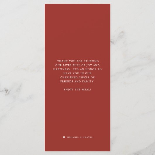 Lobster Bake | Rode Getijde Thema Menu (Achterkant)