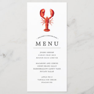 Lobster Bake Thema "Red Tide" Menu