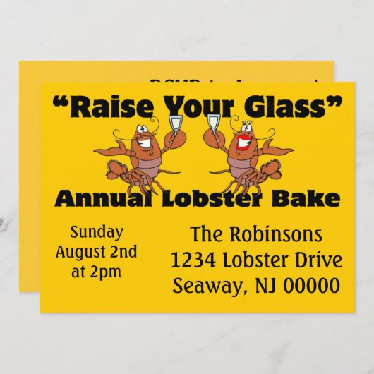 Lobster Bake Toasting Lobsters Kaart (Voorkant / Achterkant)
