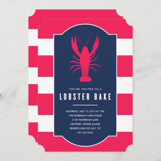 Lobster Bake | Uitnodiging zomerpartij (Voorkant / Achterkant)