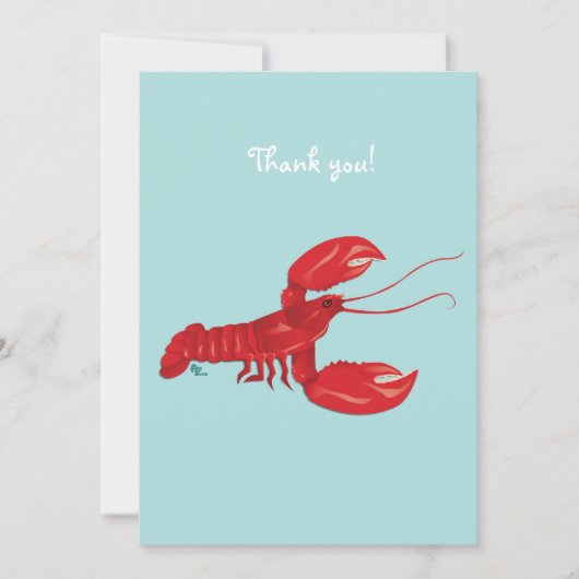 Lobster bedankt je briefkaart (Voorkant)