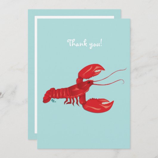 Lobster bedankt je briefkaart (Voorkant / Achterkant)
