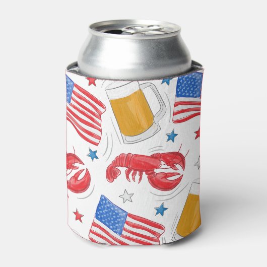 Lobster Beer Flag Star Blikjeskoeler (Blikje Voorkant)