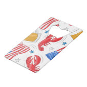 Lobster Beer Flag Star Creditkaart Flessenopener (Voorkant Gekanteld)